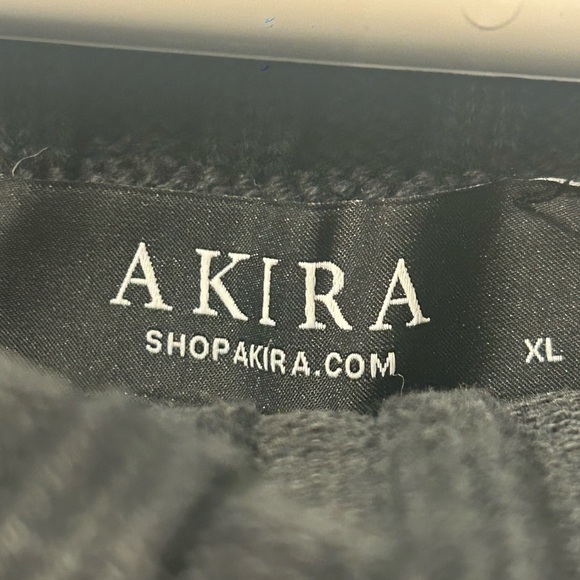 NWOT AKIRA gray ribbed asymmetrical “hardcore” sweater XL - Picture 2 of 4